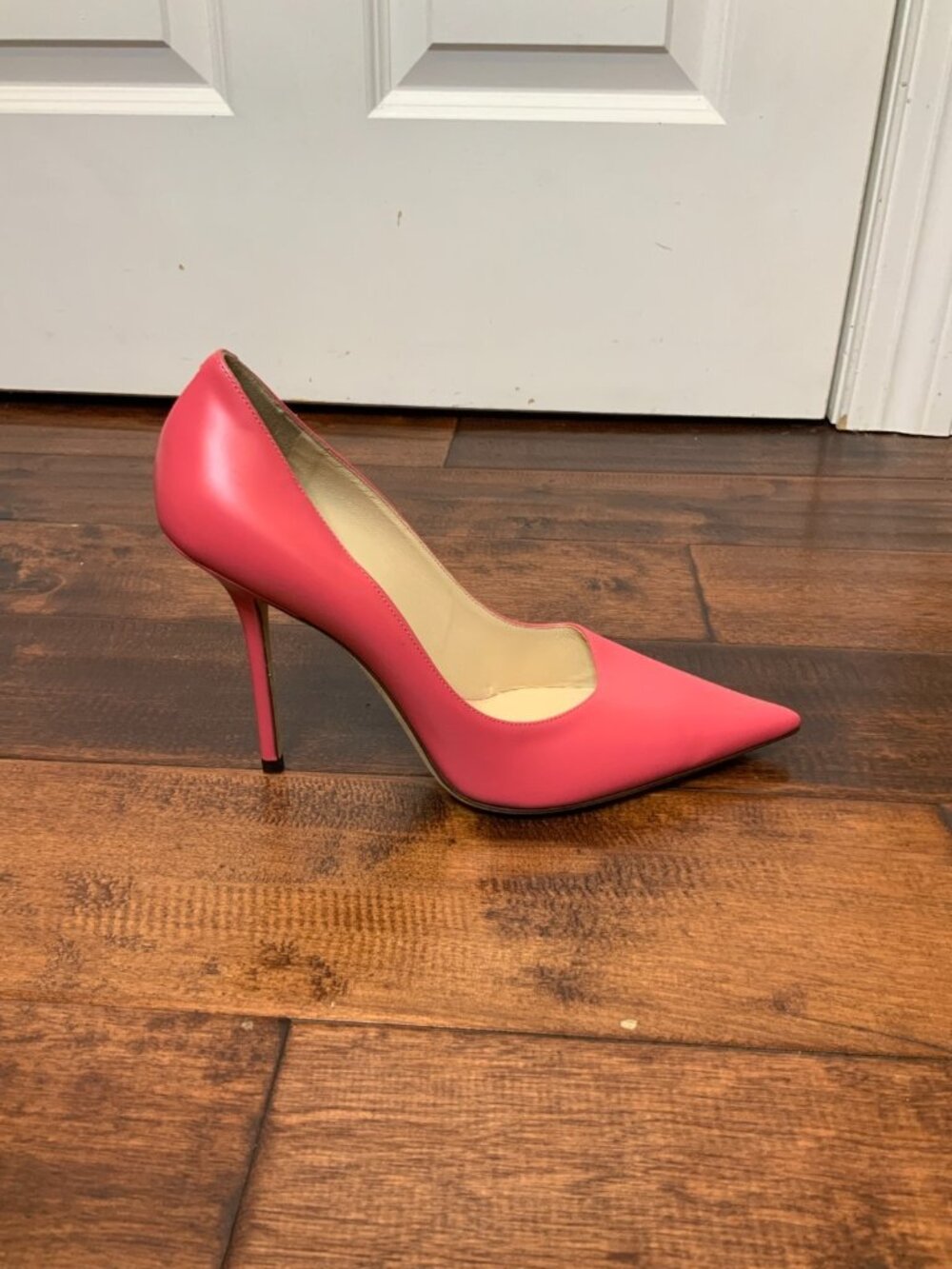 Jimmy Choo Bubble Pink Leather Love 100 Pump Stiletto Heels, Size 10.5 | 40.5